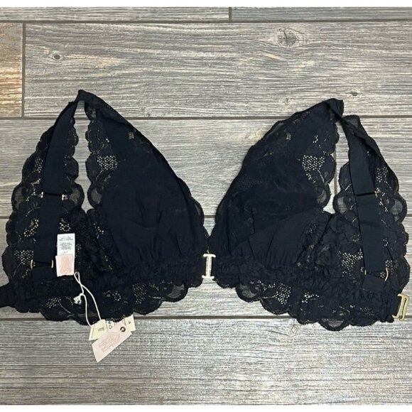 NWT $58 Free People X HAH Got Ur Back Bra Small Black Lace Bralette Adjustable - Picture 5 of 13